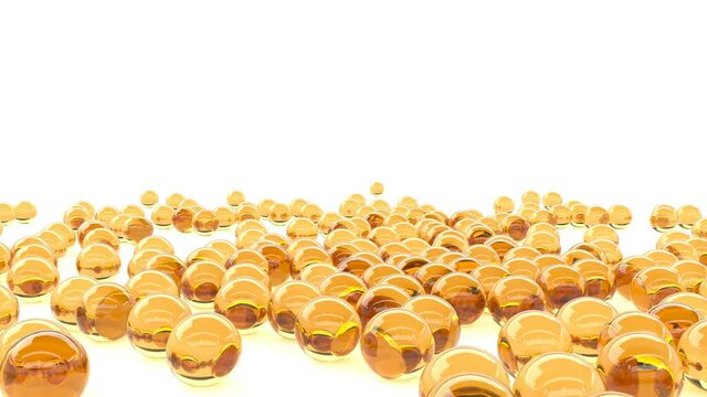 Organic food yellow Caviar fall on white Health care oil fish macro style 4k