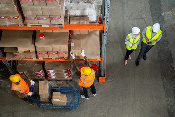 Stockroom workers interacting with each other