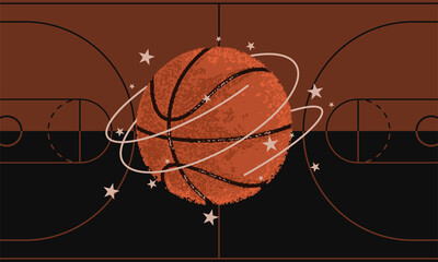 Colored basketball poster
