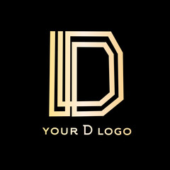 Logo gold letter D