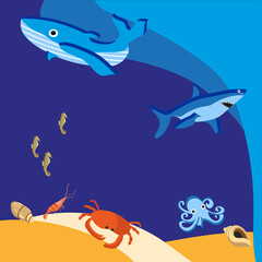 Obraz premium Marine life in the underwater world for use as a background or web design