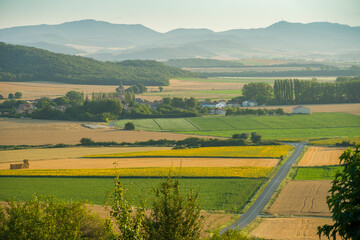 Alava landscape in summer from Argomaniz Basque country Spain