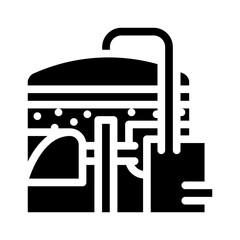 methane tank or biogas plant, digester or reactor glyph icon vector. methane tank or biogas plant, digester or reactor sign. isolated contour symbol black illustration - obrazy, fototapety, plakaty