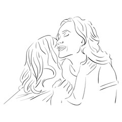 Mother day sketch Mother and daughter