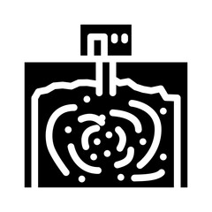 underground storage bacteria biogas glyph icon vector. underground storage bacteria biogas sign. isolated contour symbol black illustration
