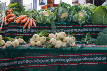 Tolosa market in Gipuzkoa on July 24, 2020 greengrocers stalls