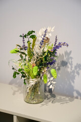 Dried wild flowers in room for decoration