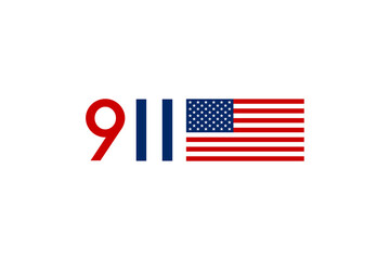 Remember 9 11, Patriot day, September 11. Illustration of the Twin towers representing the number eleven. We will never forget the terrorist attacks of september 11, 2001