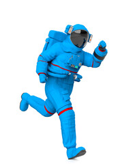 astronaut is running on white background