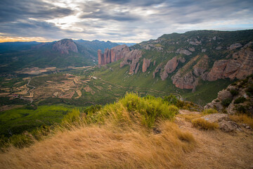 Naklejka premium View from Marcuello castle in Sarsamarcuello Loarre Huesca Aragon Spain