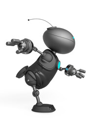 mini bot is speeding up in white background side view