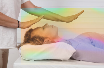 Obraz na płótnie Canvas Energy healing treatment . Alternative medicine concept.