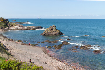 Coastline near Dunbar, Scotland, on a clear day