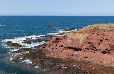 Coastline near Dunbar, Scotland, on a clear day