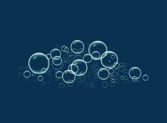 Fototapeta na wymiar Soap bubbles seamless background, Abstract floating shampoo. Transparent realistic soap bubbles isolated.