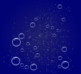 Soap bubbles seamless background, Abstract floating shampoo. Transparent realistic soap bubbles isolated.