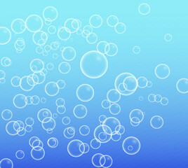 Soap bubbles seamless background, Abstract floating shampoo. Transparent realistic soap bubbles isolated.