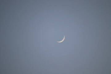 The silver moon on a night backdrop