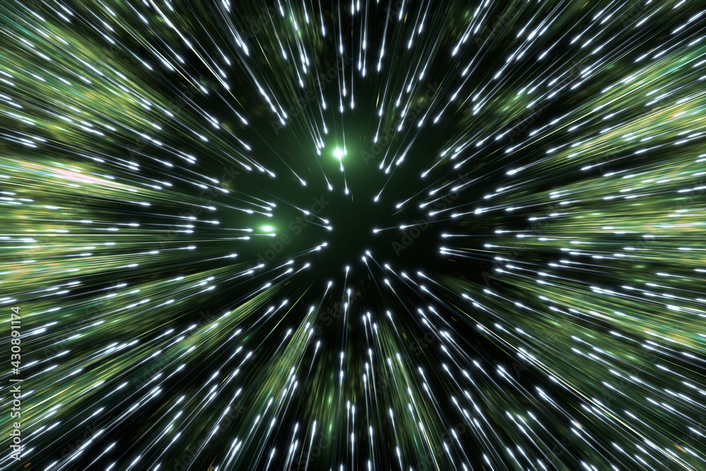 Wall mural hyper speed particles tunnel