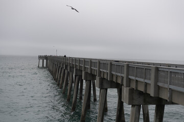 Fototapeta premium Bad weather on fishing pier.
