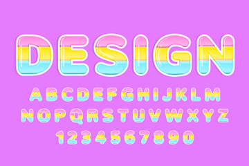 decorative cute colorful rainbow alphabet