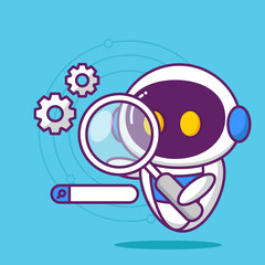 Fototapeta premium search engine optimization with cute robot