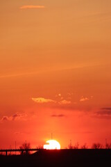 A colorful sunset just outside of Saskatoon, Saskatchewan, Canada