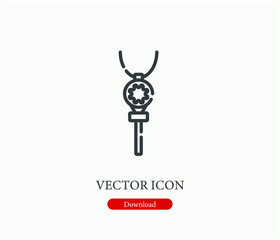 Key vector icon.  Editable stroke. Linear style sign for use on web design and mobile apps, logo. Symbol illustration. Pixel vector graphics - Vector