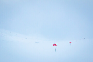 Getting into a snowstorm while snowshoeing Kingsleden trail, April, Swedish Lapland