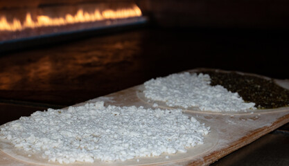 Manakeesh baked in the oven.