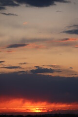 A colorful sunset just outside of Saskatoon, Saskatchewan, Canada