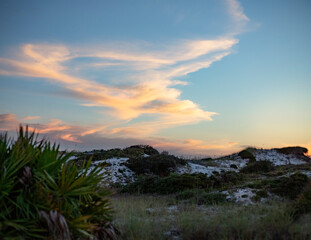 sunset sand dunes in gulf 