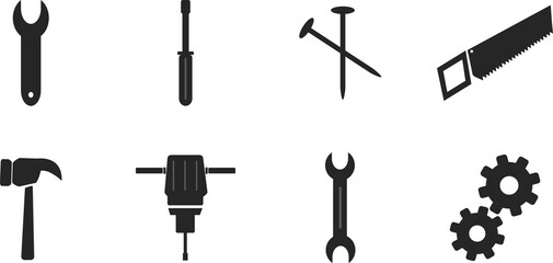 Illustration vector graphic of a Tools and Building icon set,   , Perfect for  icons, etc.