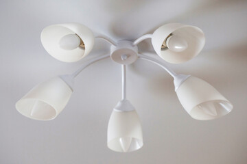 white modern hanging lamp close up