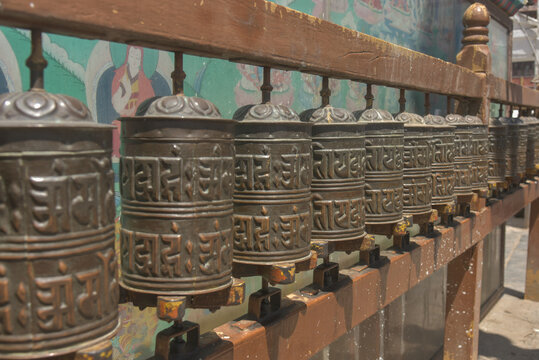 Closeup Shot Of A Bianzhong, Set Of Bronze Bells, An Ancient Chinese Musical Instrument