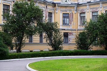 Tall apartment building in Russia. Residential architecture.