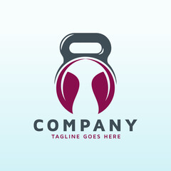 Chiropractic logo design with fitness gym icon