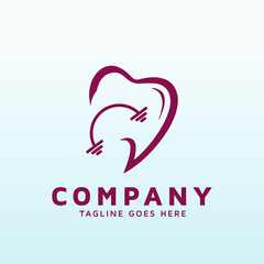 dental office logo design with fitness gym icon