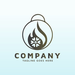 heating and air conditioning logo design with fitness gym icon