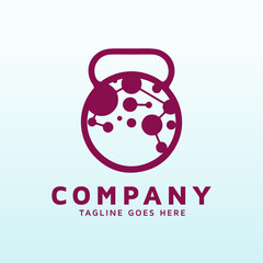 humans brain logo design with fitness gym icon