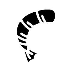 Obraz premium peeled shrimp glyph icon vector. peeled shrimp sign. isolated contour symbol black illustration