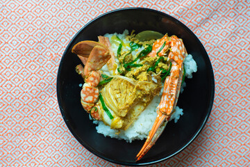 Spicy curry sea crab food