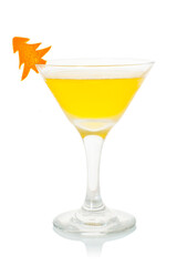 alcoholic cocktail in a glass on a white background
