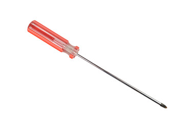 Top view of screwdriver isolated on a white background