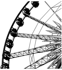 ferris wheel on a white background - obrazy, fototapety, plakaty