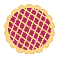 Vector illustration of a pie with jam seen from above, restaurant and cafe theme, perfect for advertising of food products