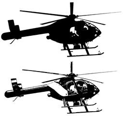 helicopter set in flight vector illustration © K KStock