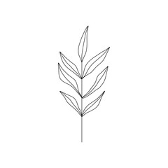 Modern continuous one line drawing art vector leaves botanical poster aesthetic contour. Perfect for Home Decor, Wall Art, Print Posters.