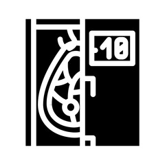 industrial refrigerator for meat glyph icon vector. industrial refrigerator for meat sign. isolated contour symbol black illustration