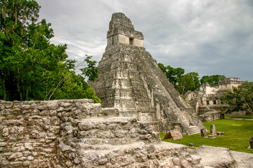 Pyramids in The ancient Maya city of Tikal, in modern-day Guatemala